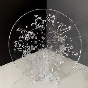 Christmas Parade Instruments Glass Platter by Neiman Marcus